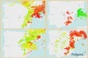 Mapas con tormentas del mes de agosto de 2018. Imagen 1