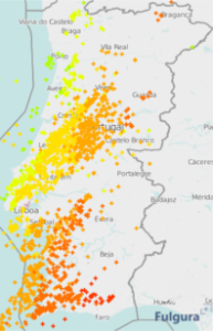 Rayos en Portugal del día 25 de enero de 2016Rayos en Portugal del día 25 de enero de 2016