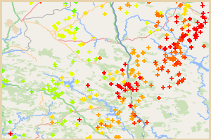 Varios rayos en mapa.