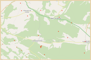 Mapa de rayos del incendio de la Sierra de la Culebra en Zamora